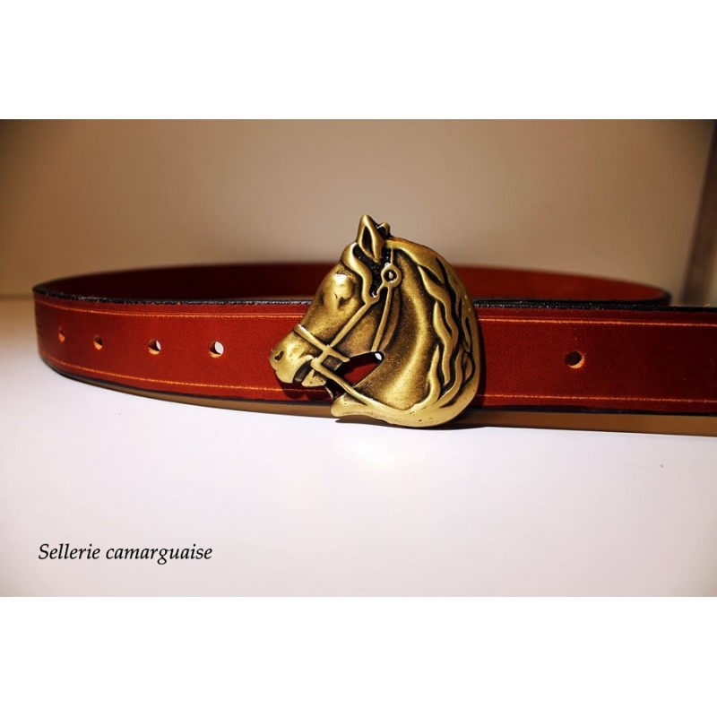 Ceinture cuir, Tête de cheval